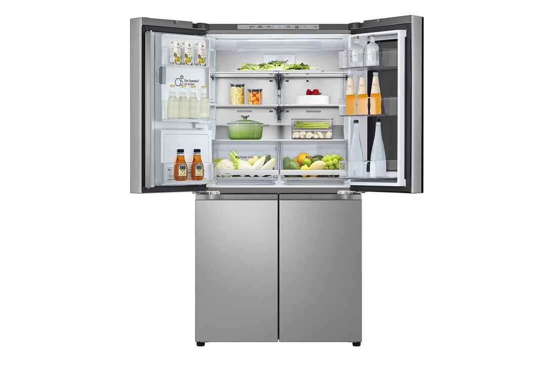 LG 冰趣系列 638L 敲一敲双制冰机冰箱 十字四门 星河银, Front Open revised, F664MPY88D, thumbnail 3