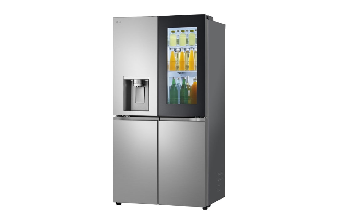 LG 冰趣系列 638L 敲一敲双制冰机冰箱 十字四门 星河银, side view, F664MPY88D, thumbnail 13