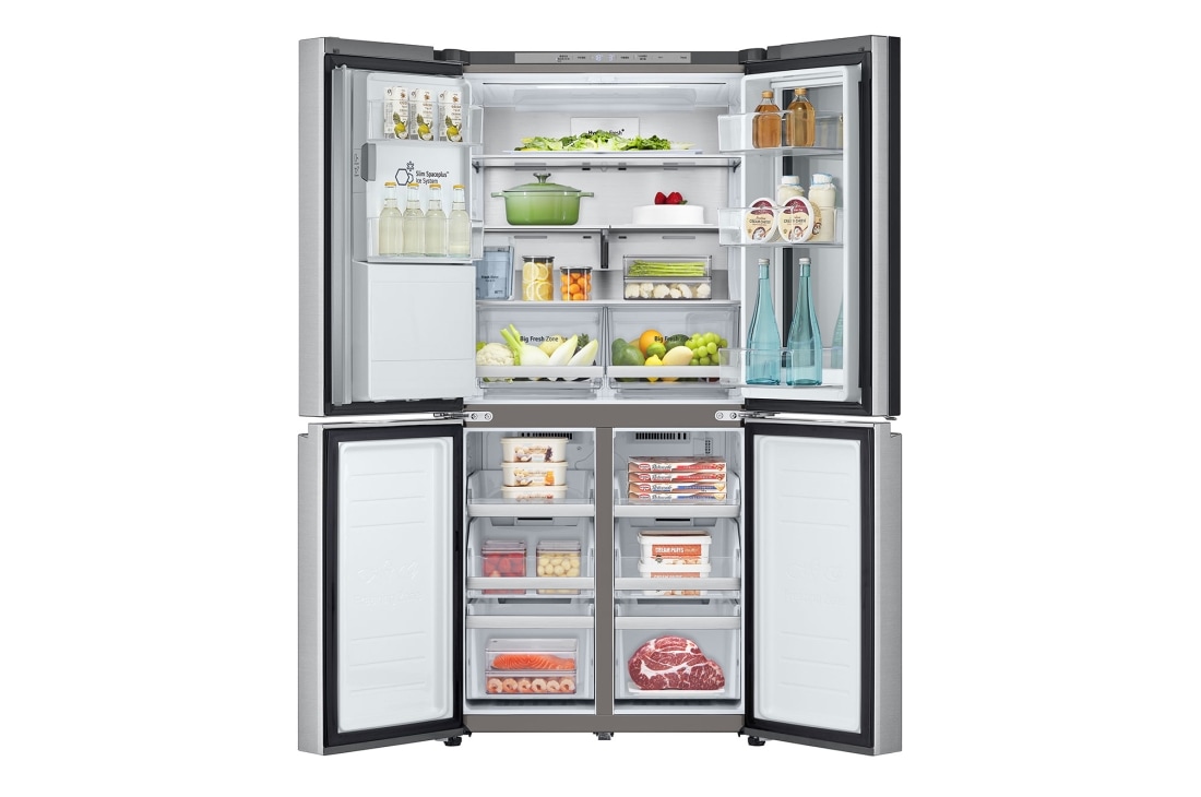 LG 冰趣系列  508L 敲一敲自动制冰冰箱 <br>十字四门  冰沙银, F544MMB95D, thumbnail 4