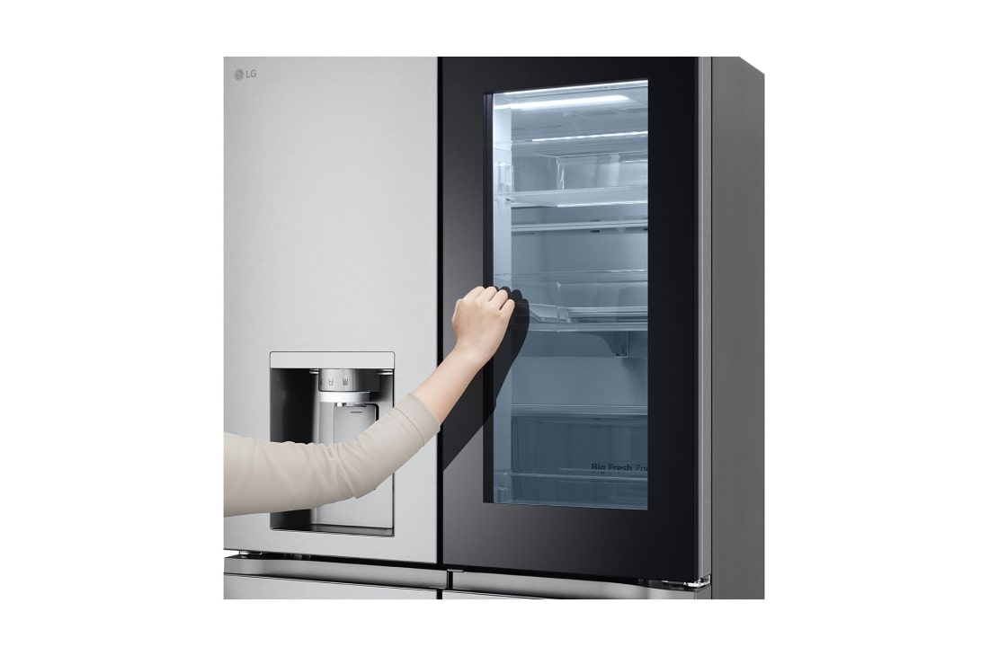 LG 冰趣系列  508L 敲一敲自动制冰冰箱 <br>十字四门  冰沙银, F544MMB95D, thumbnail 9