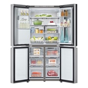 LG 冰趣系列  508L 敲一敲自动制冰冰箱 <br>十字四门  冰沙银, F544MMB95D, thumbnail 4