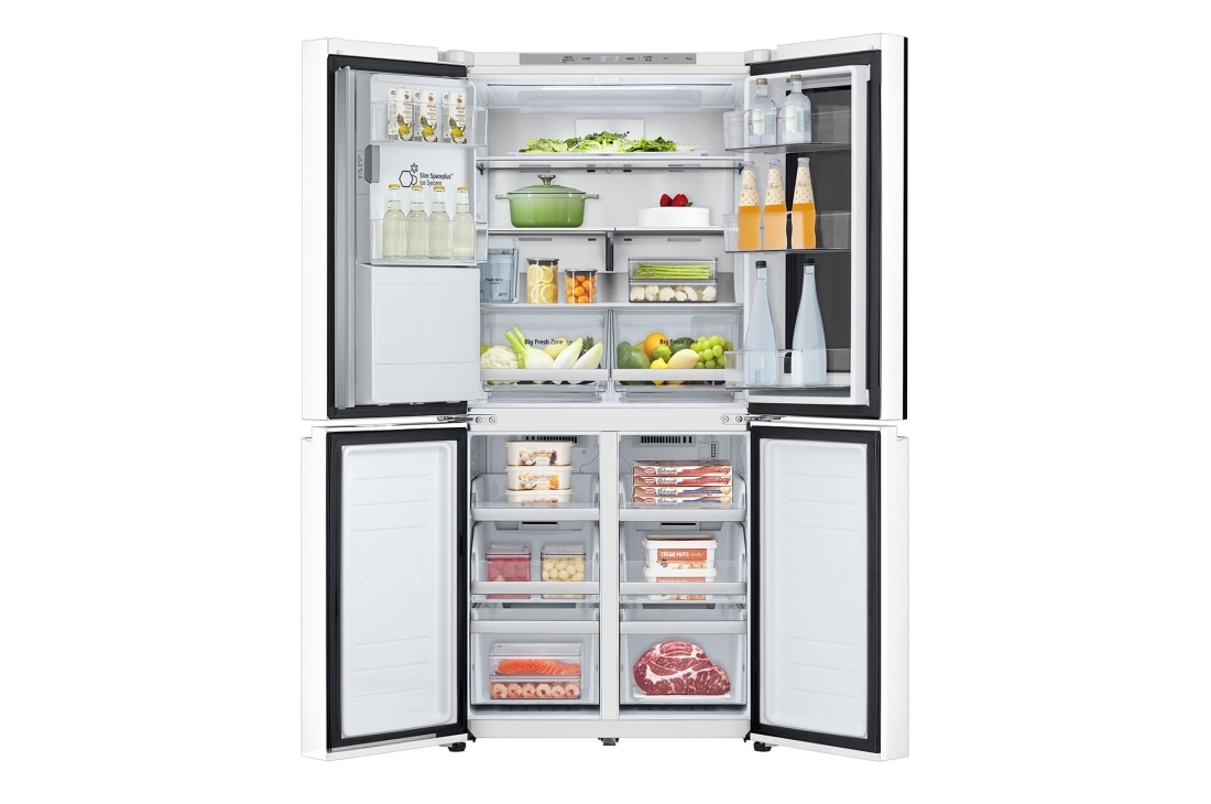 LG 冰趣系列 508L 敲一敲自动制冰冰箱 <br>十字四门  精华白, F544MEH85D, thumbnail 4