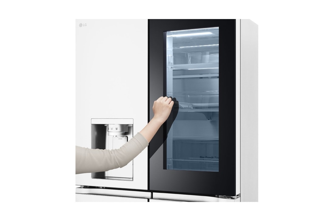 LG 冰趣系列 508L 敲一敲自动制冰冰箱 <br>十字四门  精华白, F544MEH85D, thumbnail 9