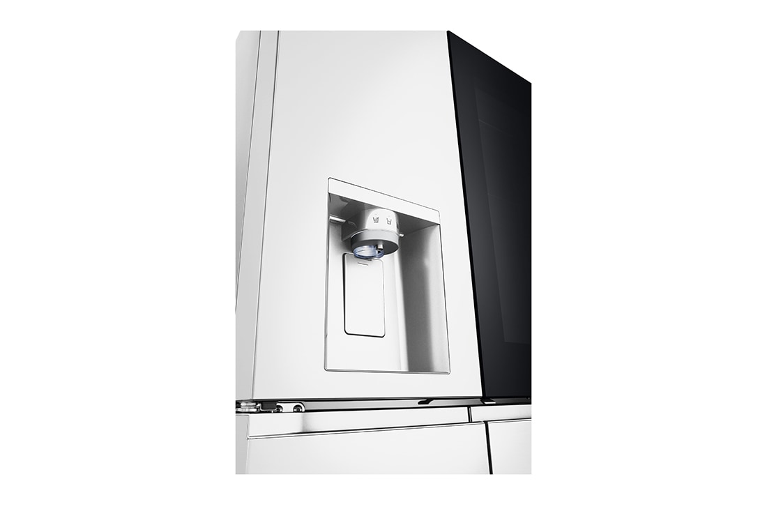LG 冰趣系列 640L 敲一敲门中门自动制冰 十字四门 精华白, side view, F664MEH95D, thumbnail 13