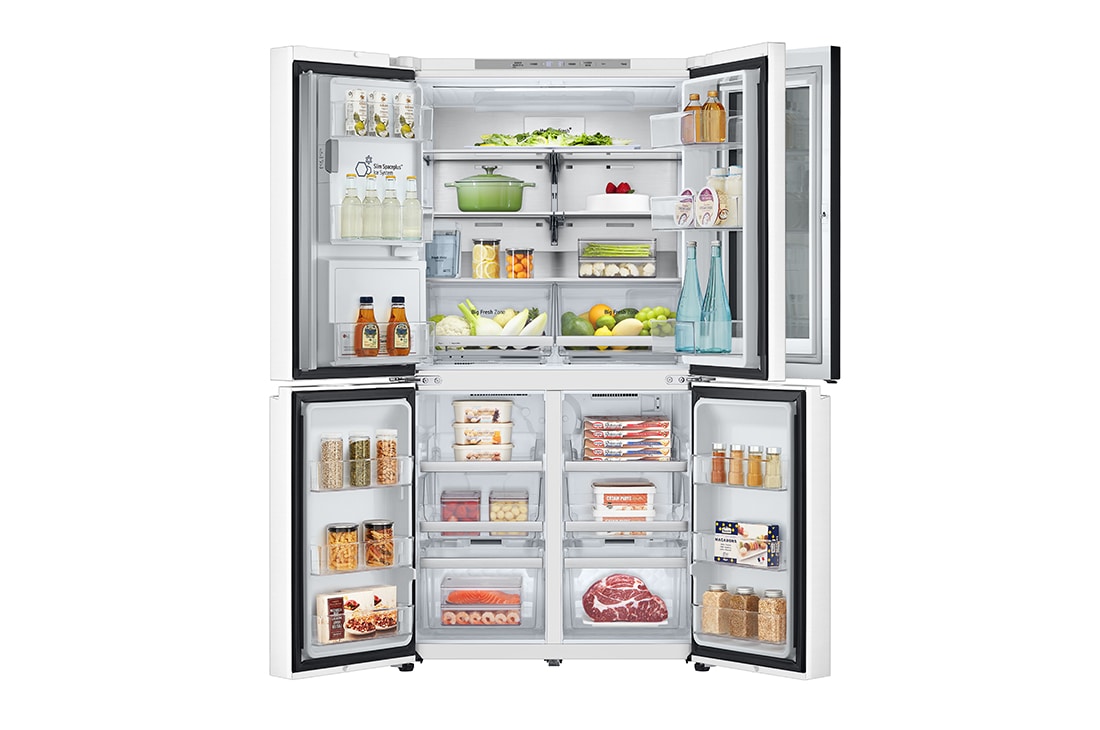 LG 冰趣系列 640L 敲一敲门中门自动制冰 十字四门 精华白, Front Open revised, F664MEH95D, thumbnail 3