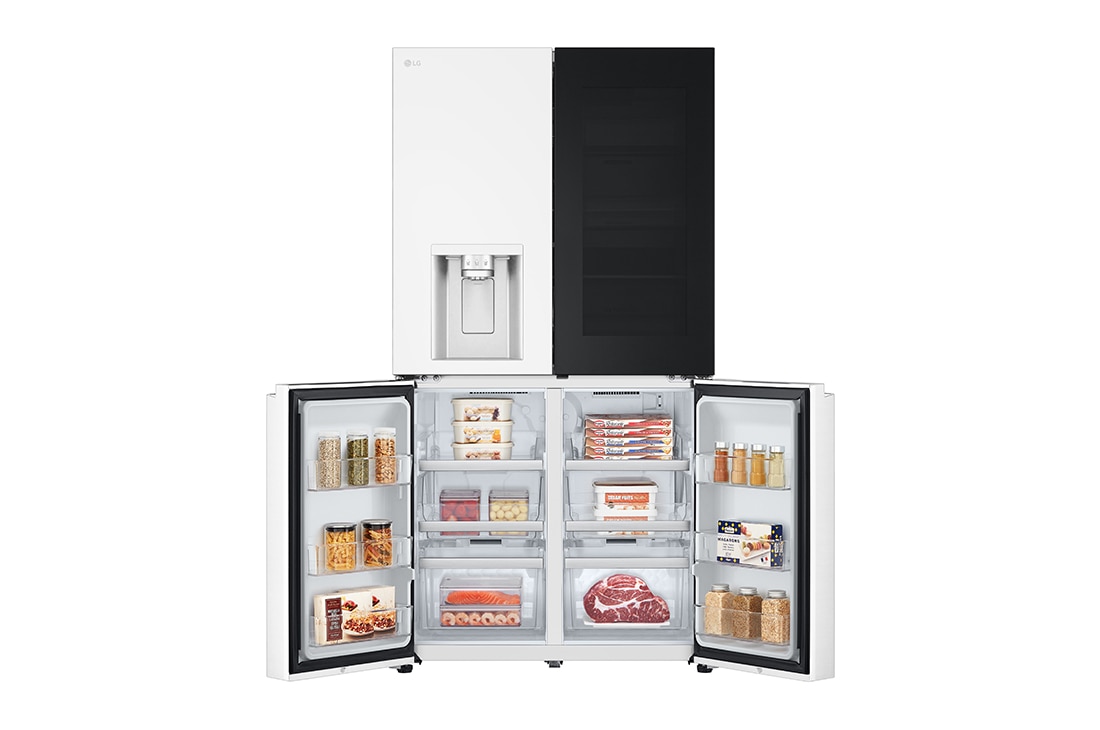 LG 冰趣系列 640L 敲一敲门中门自动制冰 十字四门 精华白, Front Open revised, F664MEH95D, thumbnail 4