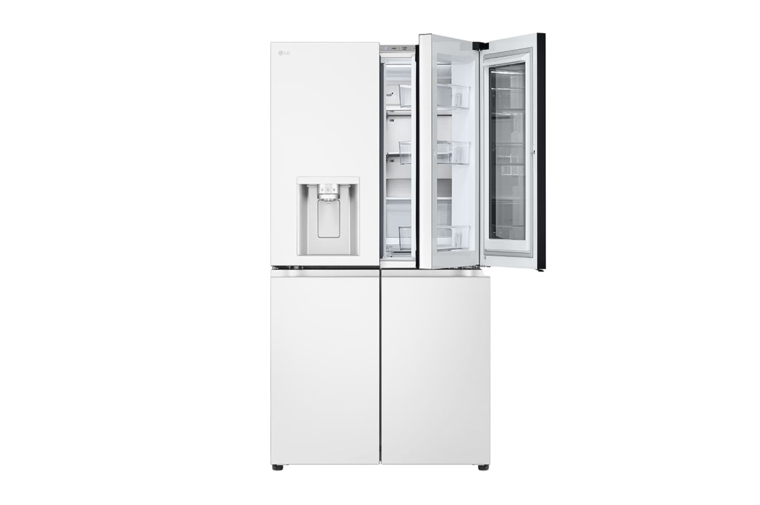 LG 冰趣系列 640L 敲一敲门中门自动制冰 十字四门 精华白, Front Open revised, F664MEH95D, thumbnail 5