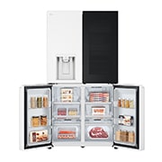 LG 冰趣系列 640L 敲一敲门中门自动制冰 十字四门 精华白, Front Open revised, F664MEH95D, thumbnail 4
