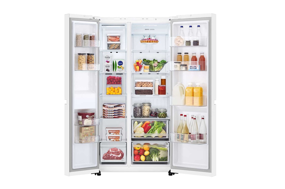 LG 664L 对开门 多维风幕 纯色水光白 美学设计感 大容量冰箱, Front Open revised, S674MEG11D, thumbnail 3