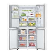 LG 506L 制冰冰箱 十字四门 精华白, FrontOpen_Food, F544MEH62D, thumbnail 2
