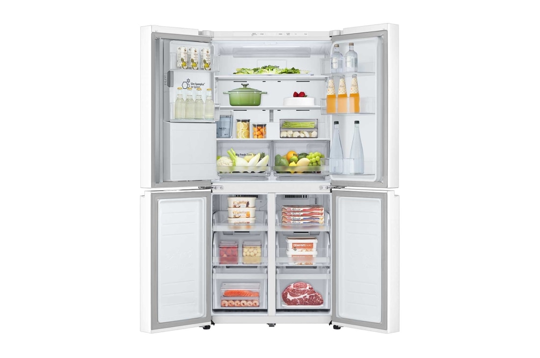 LG 506L 制冰冰箱 十字四门 精华白, FrontOpen_Food, F544MEH62D, thumbnail 2