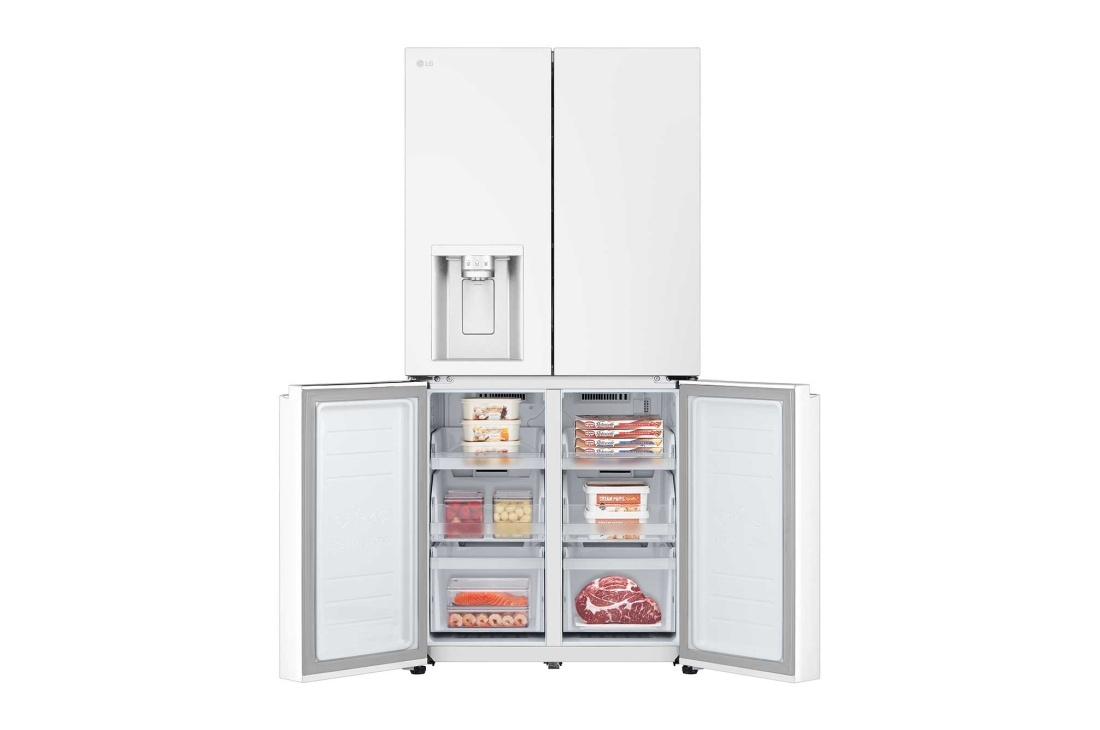 LG 506L 制冰冰箱 十字四门 精华白, FrontBottomOpen_Food, F544MEH62D, thumbnail 3