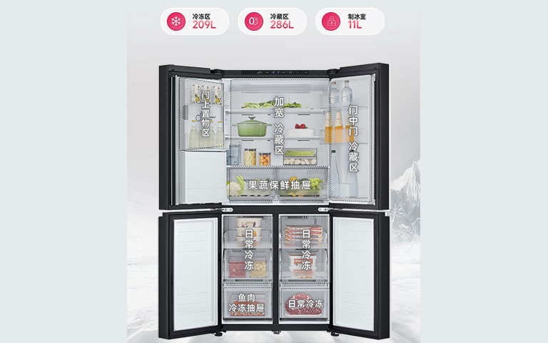 506L精细分区，大容囤鲜无忧