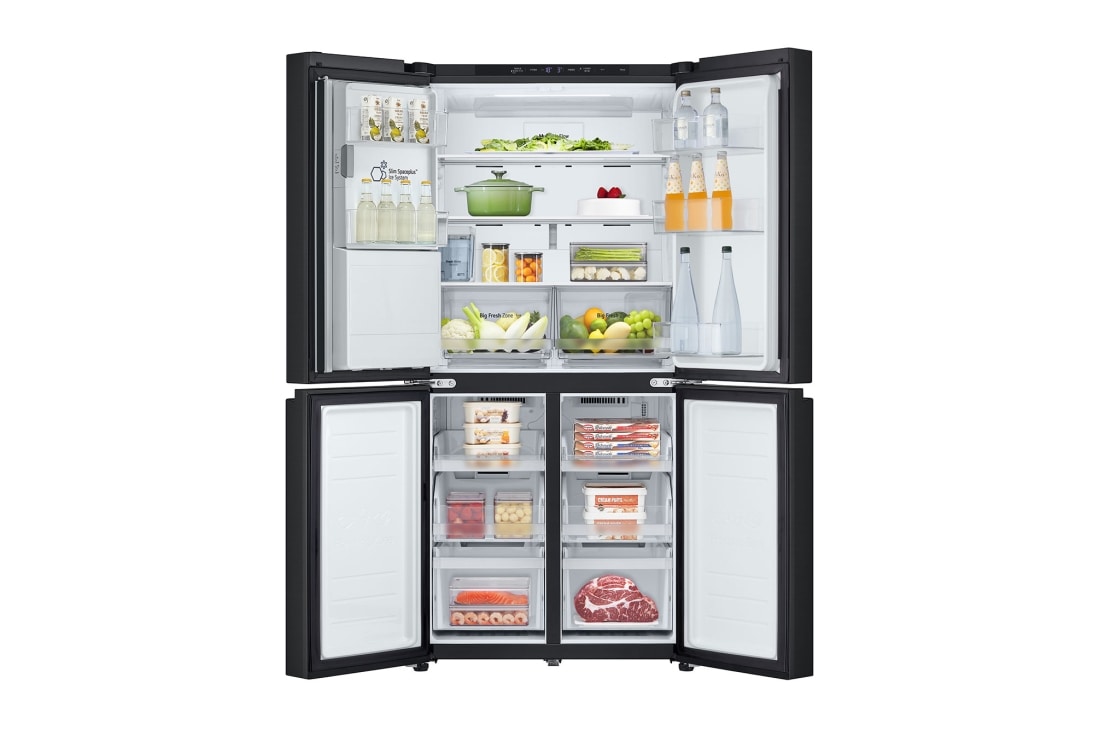 LG 506L 制冰冰箱 十字四门 暮色黑, FrontOpen_Food, F544MEP62D, thumbnail 2