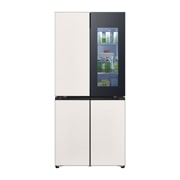 LG 507L 全景透视窗 十字四门冰箱  玉石白, F554GBBV3B, thumbnail 1