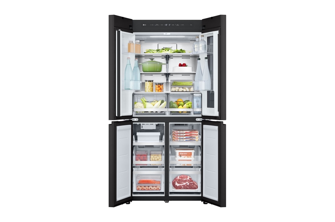 LG 507L 全景透视窗 十字四门冰箱  玉石白, F554GBBV3B, thumbnail 5
