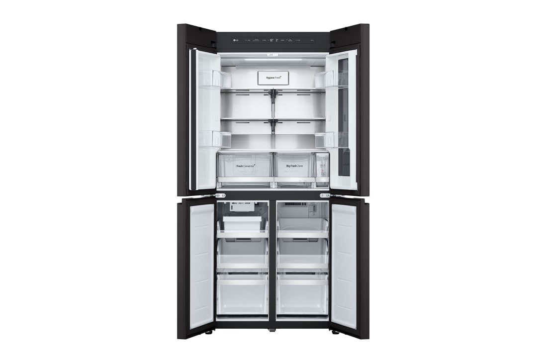 LG 507L 全景透视窗 十字四门冰箱  玉石白, F554GBBV3B, thumbnail 6