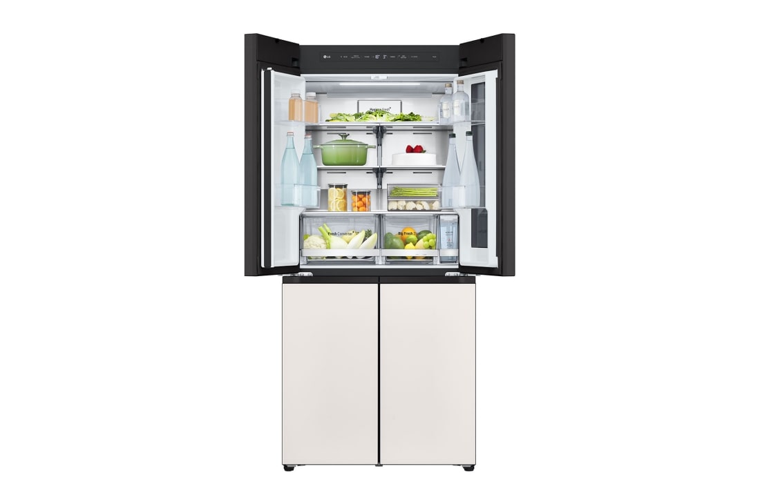 LG 507L 全景透视窗 十字四门冰箱  玉石白, F554GBBV3B, thumbnail 7