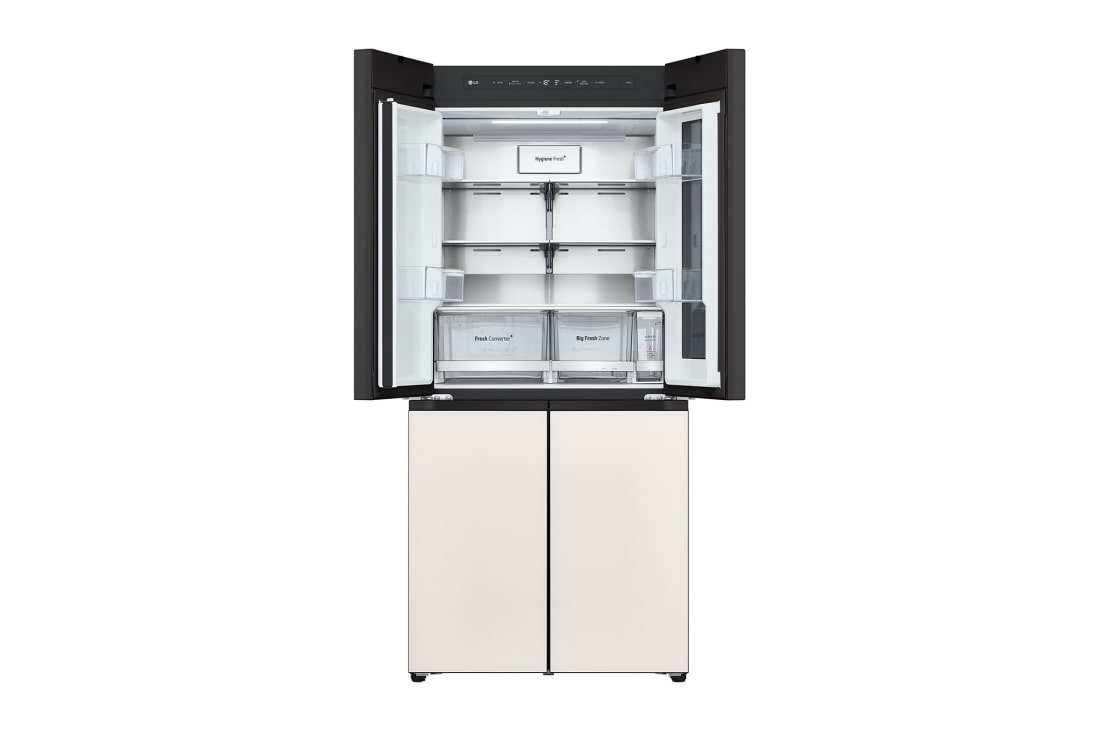 LG 507L 全景透视窗 十字四门冰箱  玉石白, F554GBBV3B, thumbnail 8