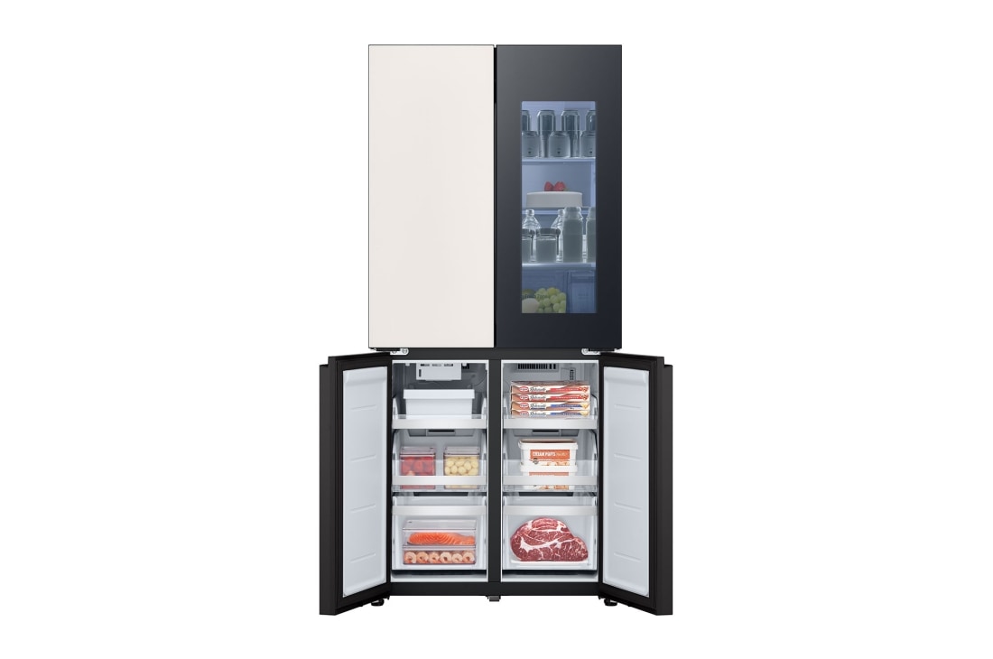 LG 507L 全景透视窗 十字四门冰箱  玉石白, F554GBBV3B, thumbnail 9