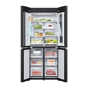 LG 507L 全景透视窗 十字四门冰箱<br>奶油白, +15 degree side view, F554GWWV8B, thumbnail 8