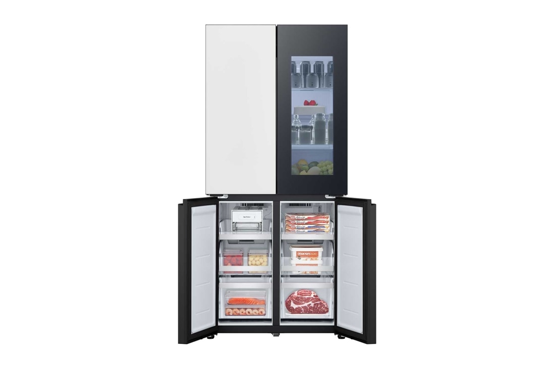 LG 507L 全景透视窗 十字四门冰箱<br>奶油白, 背面画像, F554GWWV8B, thumbnail 6