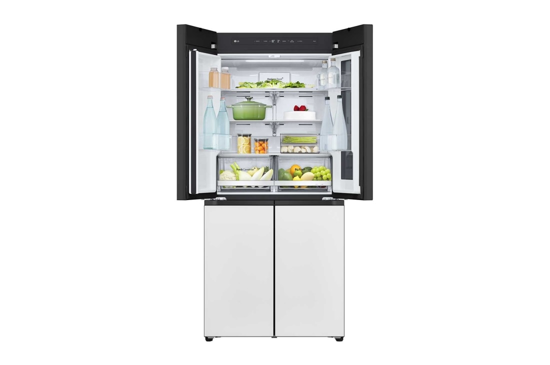 LG 507L 全景透视窗 十字四门冰箱<br>奶油白, Image taken from the top right, F554GWWV8B, thumbnail 10