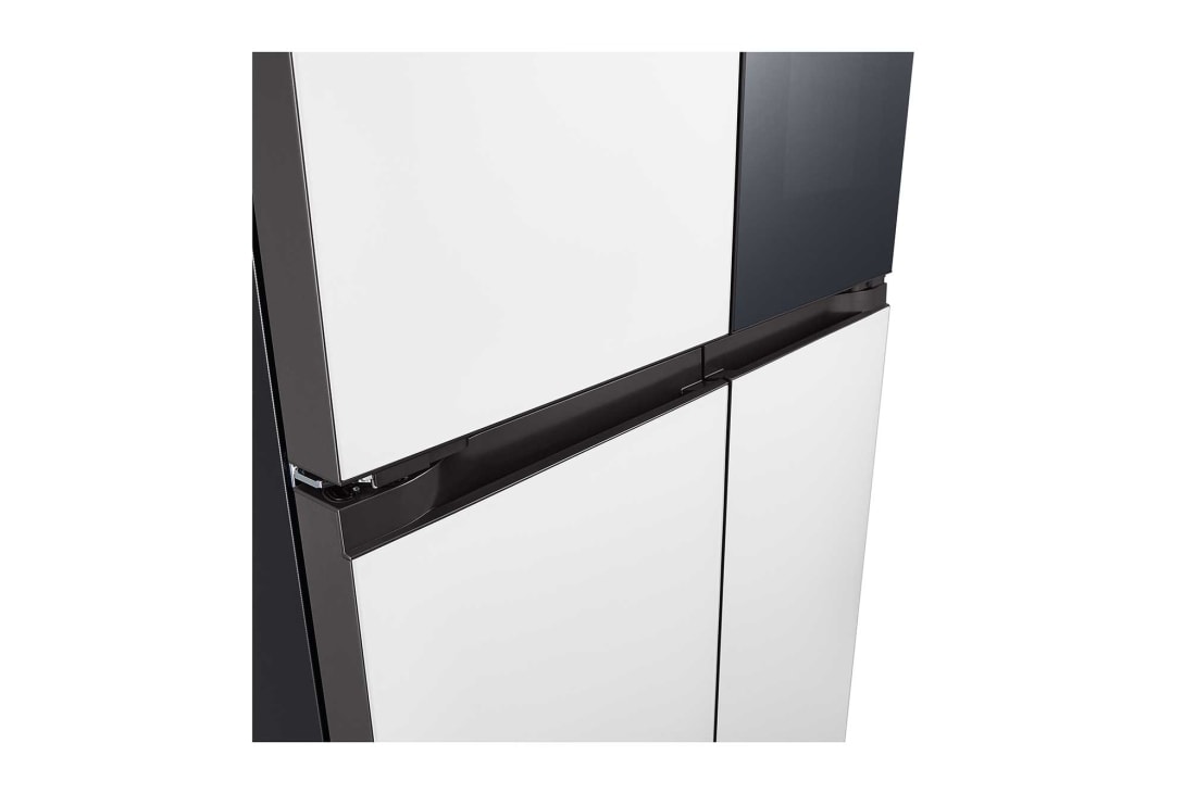 LG 507L 全景透视窗 十字四门冰箱<br>奶油白, front view, F554GWWV8B, thumbnail 11