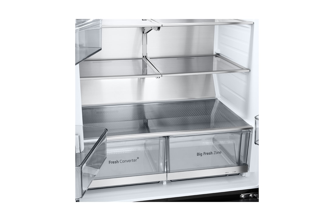 LG 486L 全景透视窗 法式多门冰箱 凝脂白, +15 degree side view, F555GTWVKB, thumbnail 8