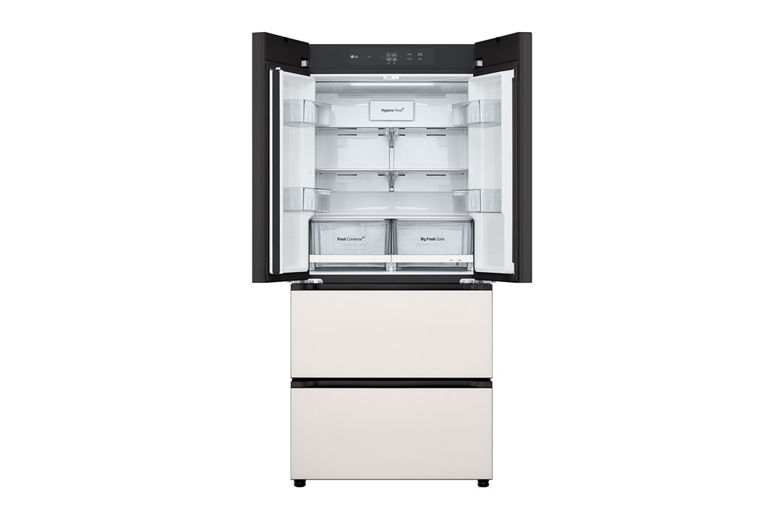 LG 490L  法式多门冰箱 玉石白, Front view, F555GBBBLB, thumbnail 3