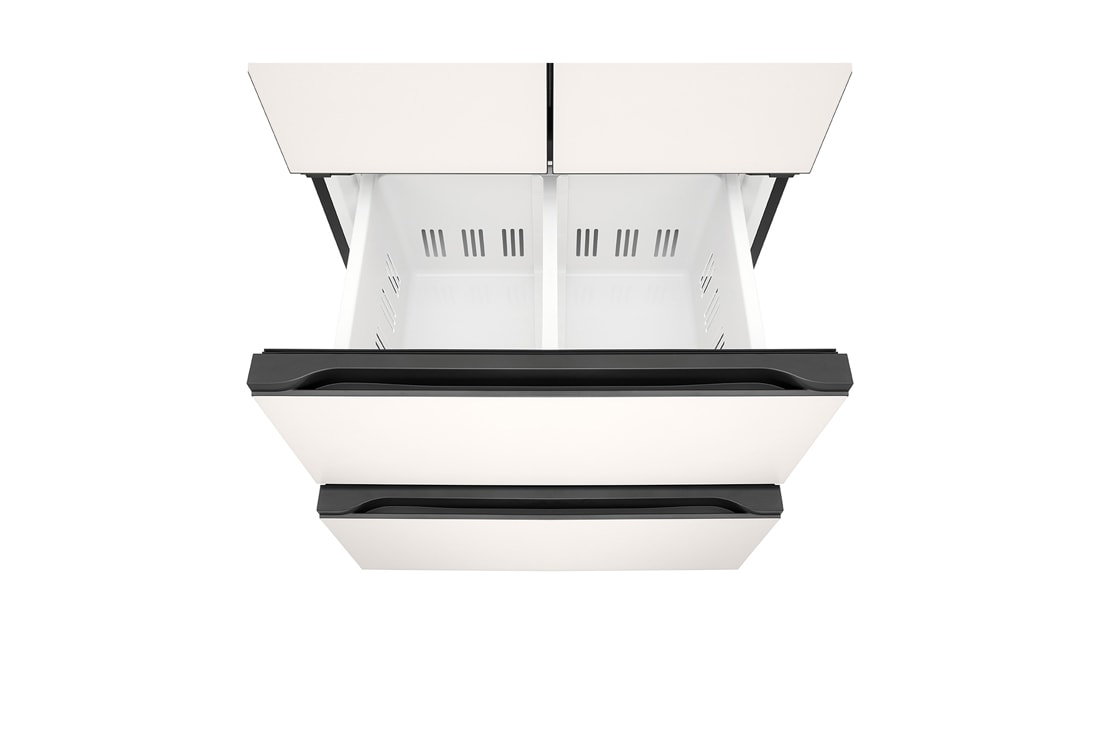 LG 490L  法式多门冰箱 玉石白, rear perspective view, F555GBBBLB, thumbnail 7