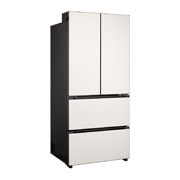 LG 490L  法式多门冰箱 玉石白, rear view with lights on, F555GBBBLB, thumbnail 11