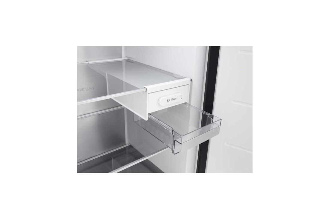 LG 328L 组合式嵌入冰箱 单门冷冻 玉石白, 正面开门视图, Y394GBELUB, thumbnail 7