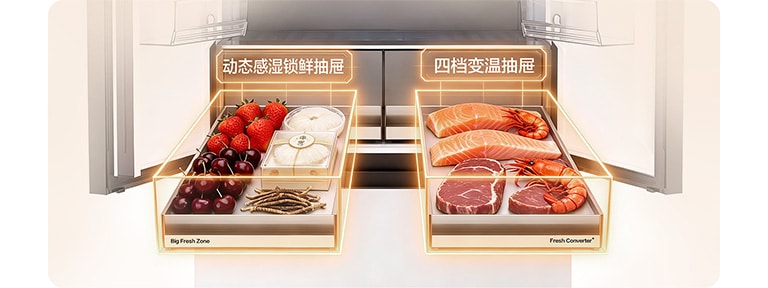 五种储鲜模式，干湿随心储