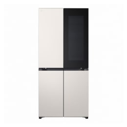 LG 580L 全景透视窗 十字四门冰箱 玉石白