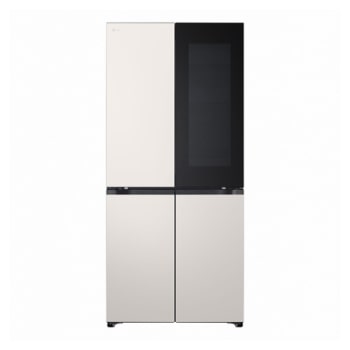 LG 580L 全景透视窗 十字四门冰箱 玉石白
