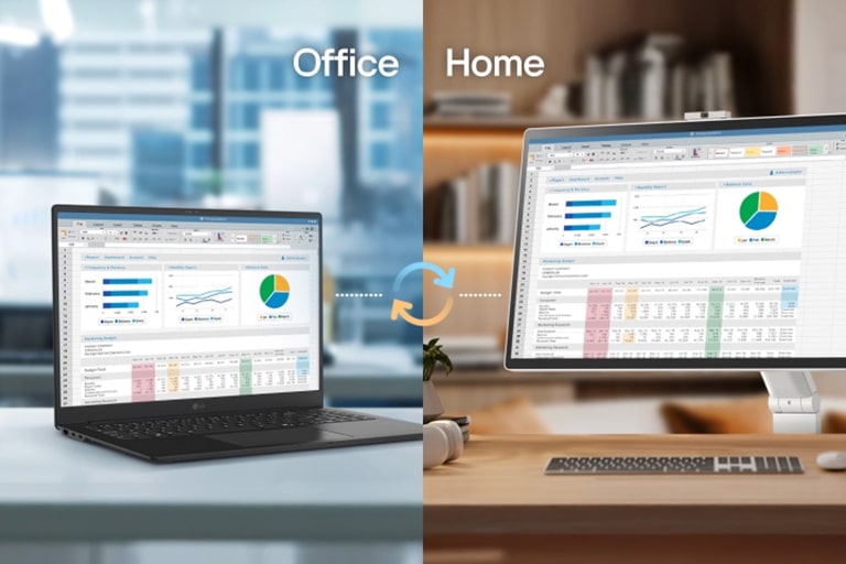 webOS enables you to remotely access your PC and Cloud PC via Remote PC. This functionality lets you utilize various home office services, including video conferencing and cloud-based applications, all without a PC.	