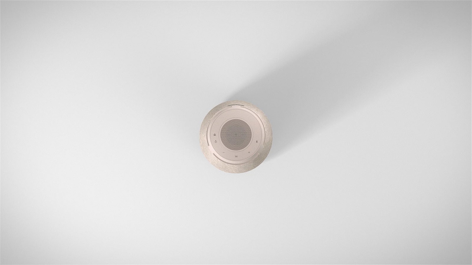 XBOOM 360 声波的图像，反射器的左右两侧有橙色箭头，声波在箭头周围扩散。