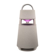 LG XBOOM 360 RP4 - 具备氛围灯光的 360˚ 全向声便携式无线蓝牙音箱, 紫灯闪烁的正面角度, RP4BE, thumbnail 11