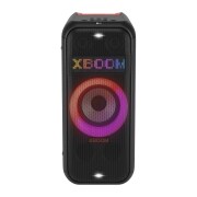 LG XBOOM XL7S, 所有灯光打开时的正视图。动态像素照明面板上显示文字；XBOOM。, XL7S, thumbnail 1