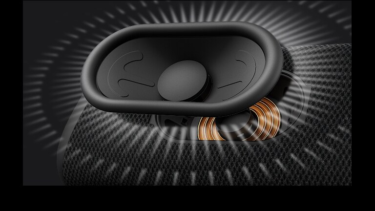 轨式低音炮特写视图。