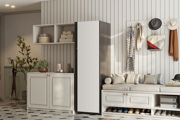 Metal fresh area inside the refrigerator.