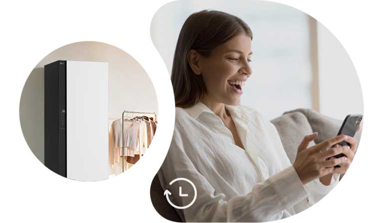 LG Styler 蒸汽衣物护理机的周期工作时间更短 