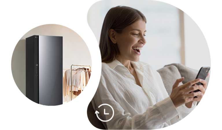 LG Styler 蒸汽衣物护理机的周期工作时间更短 