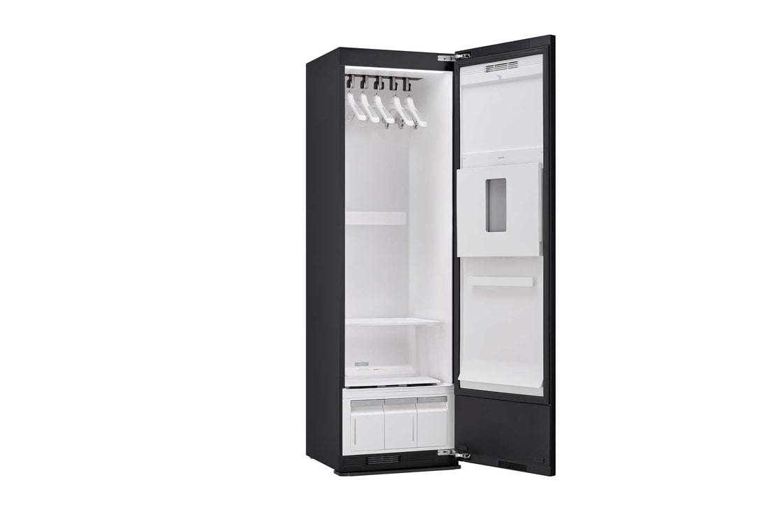 LG 恒隆专供<br>LG Styler<sup>®</sup> 蒸汽衣物护理机<br>热泵烘干塑形<br>镜面黑 5件衣服+1裤子, side view, SC5GMR4G, thumbnail 5