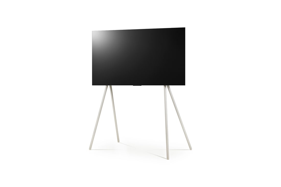 LG FS22GA, Floor Stand with mounted TV seen from the front at an angle facing left., FS22GA, thumbnail 2