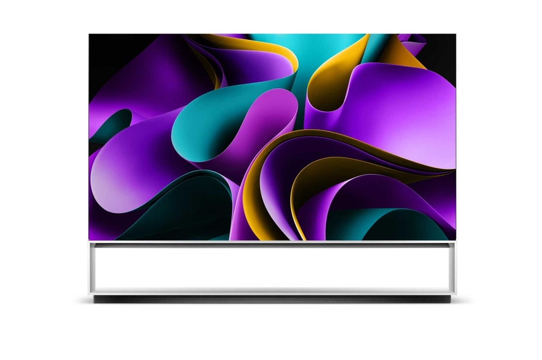 LG 2023款LG SIGNATURE OLED <br>Z3 88英寸8K智能电视, 屏幕上标有LG OLED evo和LG OLED电视连续11年全球销量领先的正面视图。面板保修期五年的标志显示在屏幕上。, OLED88Z3PCA
