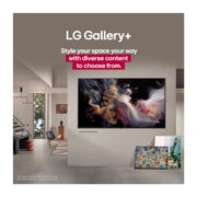 LG官方商城专供<br>86 英寸 LG NanoCell AI NANO80 4K 智能电视 2025, 雅致的住宅内部。陈列着许多不同的艺术品。正中央的墙上挂着一台 LG 电视，屏幕显示着艺术品。这台电视看起来就像博物馆里的一幅画。, 86NANO80ACA, thumbnail 10