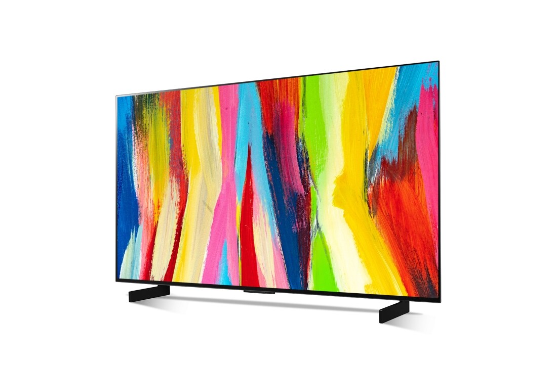 LG OLED evo C2 42 寸 4K 智能电视, 略微倾斜的侧视图, OLED42C2PCA, thumbnail 12