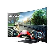 LG OLED Flex, Flex曲面屏的正面向左倾斜45度角视图。, 42LX3QPCA, thumbnail 1